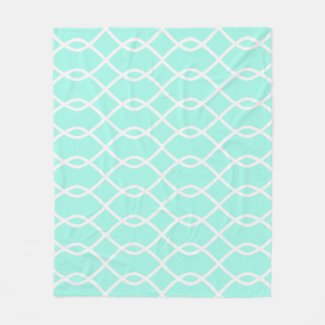 Elegant Teal Wave Pattern Fleece Blanket
