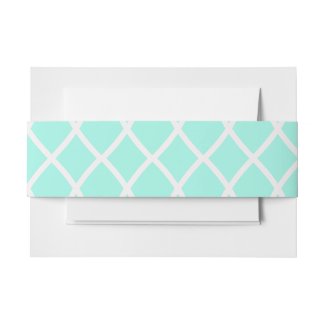 Elegant Teal Wave Pattern Invitation Belly Bands