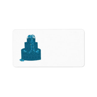 Elegant Teal Wedding Cake Label