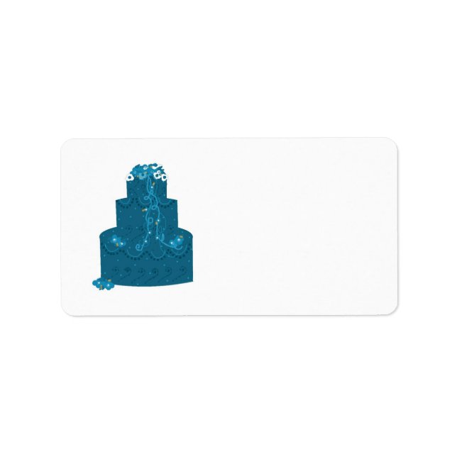 Elegant Teal Wedding Cake Label (Front)