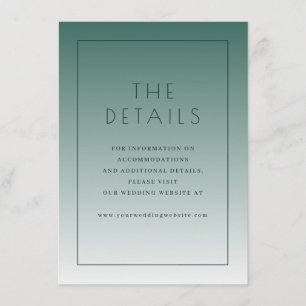 Elegant Teal Wedding Details Card