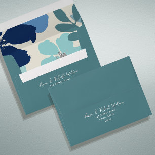 Elegant Teal Wedding  Envelope