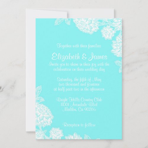 Elegant Teal Wedding Invitations