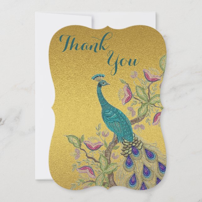 Elegant Teal WEDDING THANK YOU CARD (Front)