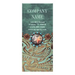elegant teal western country tooled leather rack card