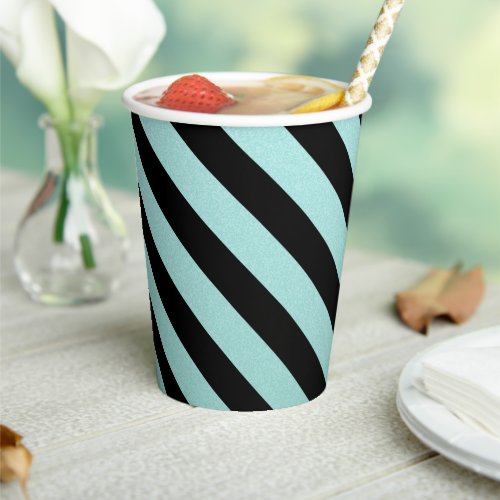 Elegant Teal With Black Stripes 