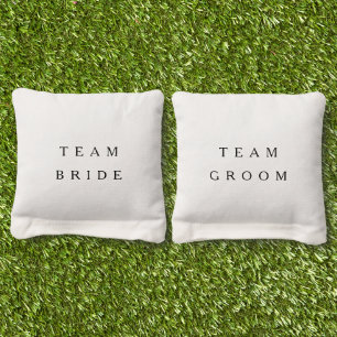 Elegant Team Bride Groom Wedding Cornhole Bags