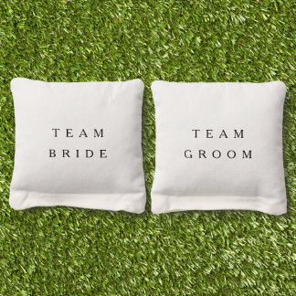 Elegant Team Bride Groom Wedding Cornhole Bags