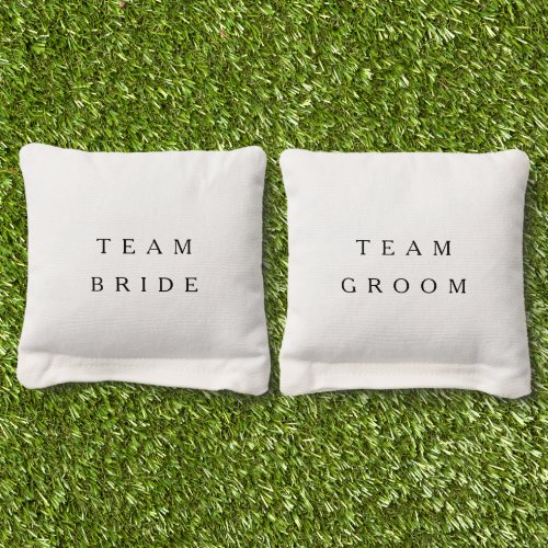Elegant Team Bride Groom Wedding Cornhole Bags