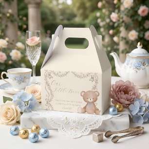 Elegant Teddy Bear Baby Shower Favor Boxes