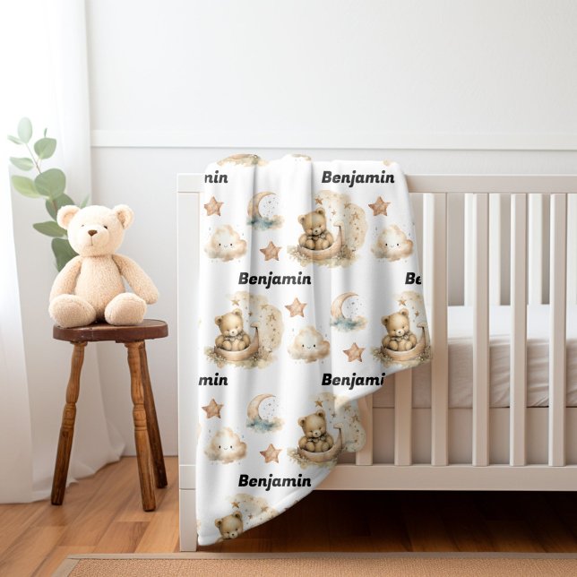 Elegant Teddy Bear Nursery Baby shower  Baby Blanket (Creator Uploaded)