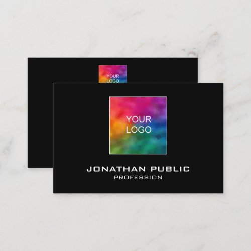 Elegant Template Add Your Own Logo Here Black Business Card
