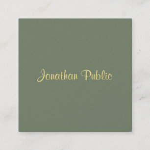 Elegant Template Calligraphed Script Name Modern Square Business Card