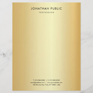 Elegant Template Faux Gold Modern Minimalistic Letterhead