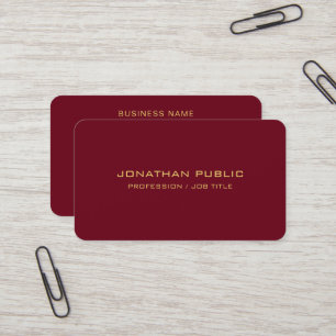 Elegant Template Faux Gold Text Rounded Corner Business Card