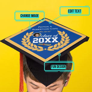 Elegant Template for Graduation Cap Topper