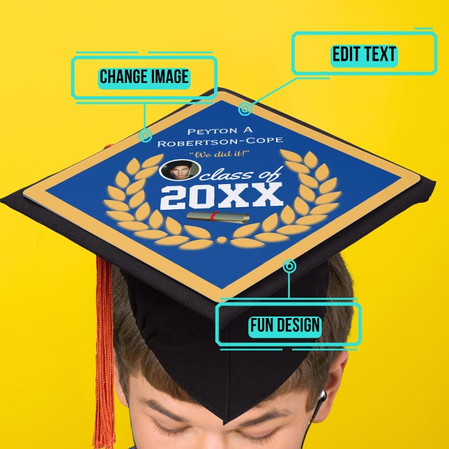 Elegant Template for  Graduation Cap Topper (Please enjoy our design and see the others in the collection.)