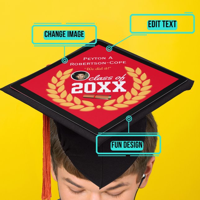 Elegant Template for  Graduation Cap Topper (Please enjoy our design and see the others in the collection.)