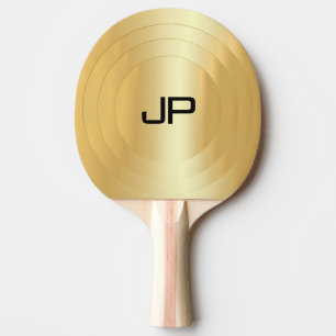 Elegant Template Glamorous Gold Look Monogram Ping Pong Paddle