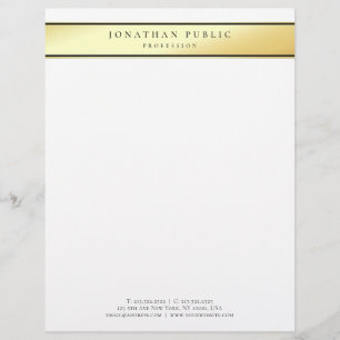 Elegant Template Glamour Gold White Modern Trendy Letterhead