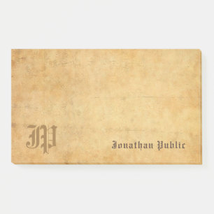 Elegant Template Handwritten Monogram Vintage Post-it Notes