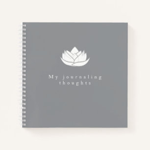 Elegant Template Lotus Flower Journaling Thoughts Notebook