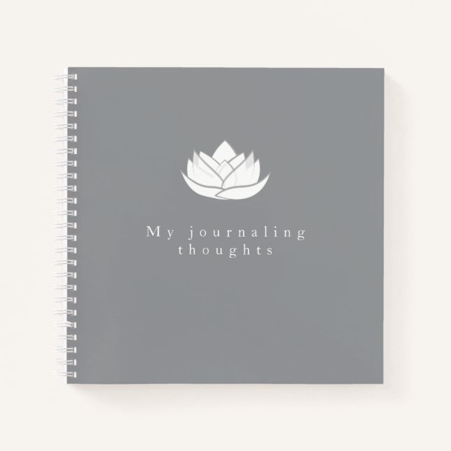 Elegant Template Lotus Flower Journaling Thoughts Notebook (Front)