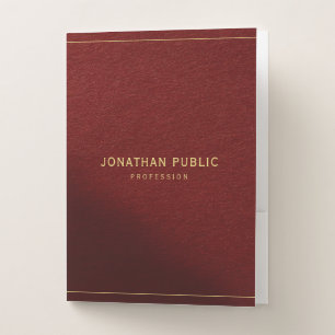 Elegant Template Modern Gold Text Promotional Pocket Folder