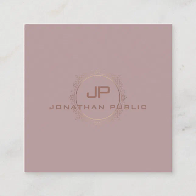 Elegant Template Modern Monogram Professional Square Business Card | Zazzle