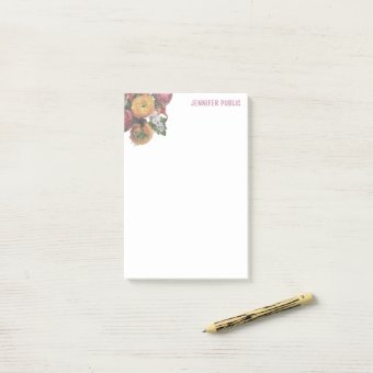 Elegant Template Pastel Colors Watercolor Roses Post-it Notes | Zazzle
