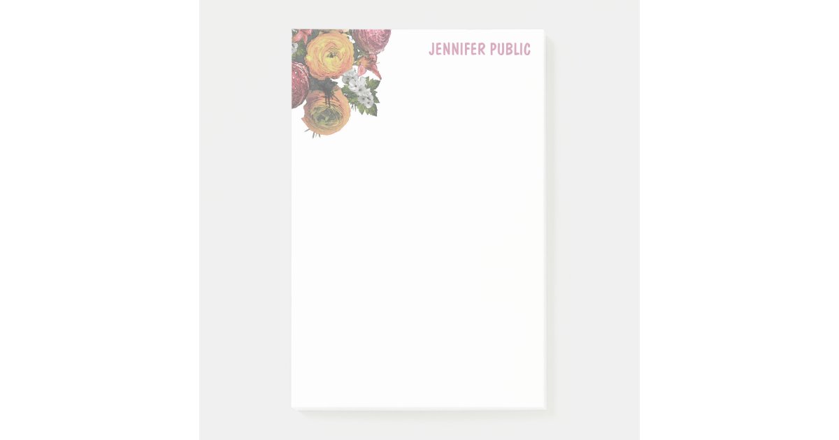 Elegant Template Pastel Colors Watercolor Roses Post-it Notes | Zazzle