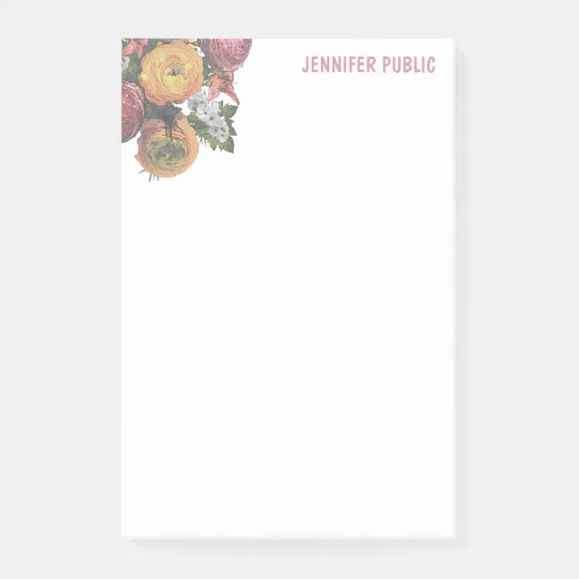 Elegant Template Pastel Colors Watercolor Roses Post-it Notes | Zazzle