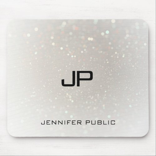 Elegant Template Personalized Glamour Monogram Mouse Pad