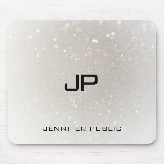 Elegant Template Personalized Glamour Monogram Mouse Pad (Front)