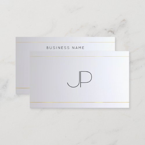 Elegant Template Stylish Monogram Gold Silver Business Card