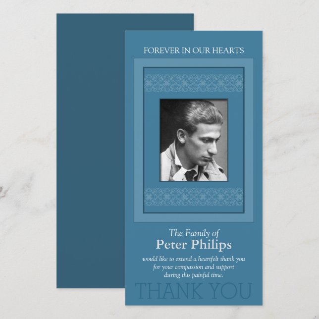 Elegant Template Thank You Memorial Photo 3 (Front/Back)