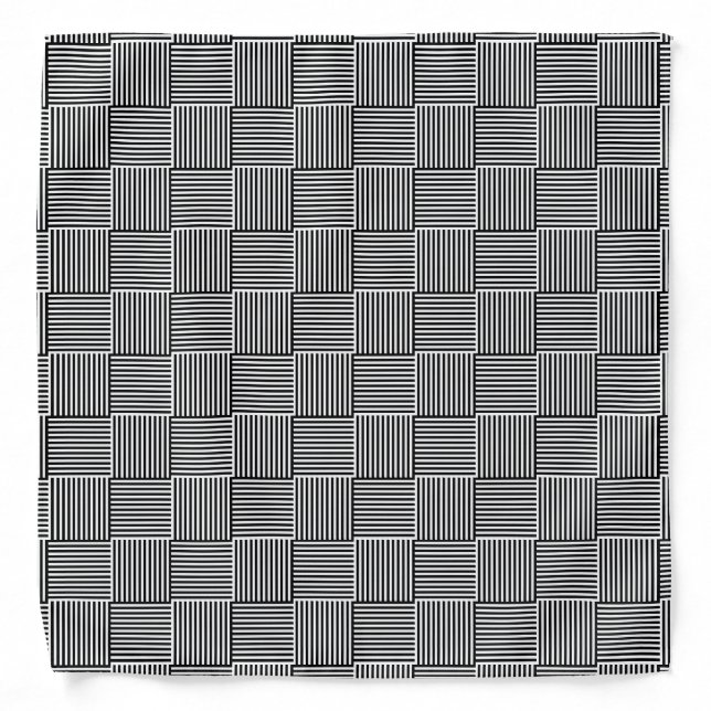 Elegant Template Trendy Black And White Striped Bandana (Front)