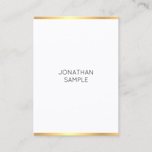 Elegant Template Trendy Modern Gold White Simple Business Card