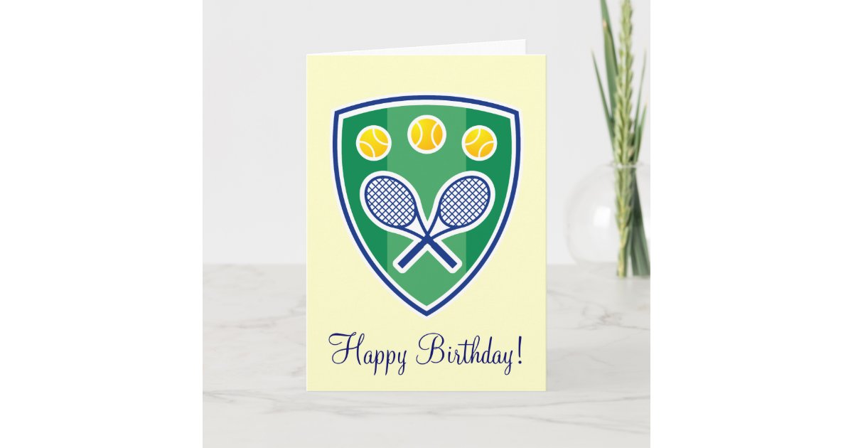 Elegant Tennis Birthday greeting card | Zazzle.com