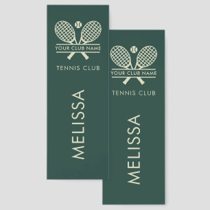 Elegant Tennis Country Club Swag Custom Green Bookmarks