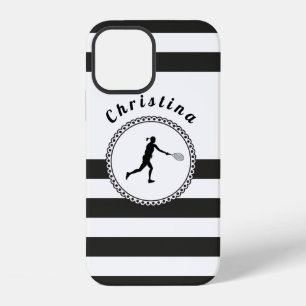 Elegant Tennis Design Sports Theme Girls Name Fun iPhone 12 Case
