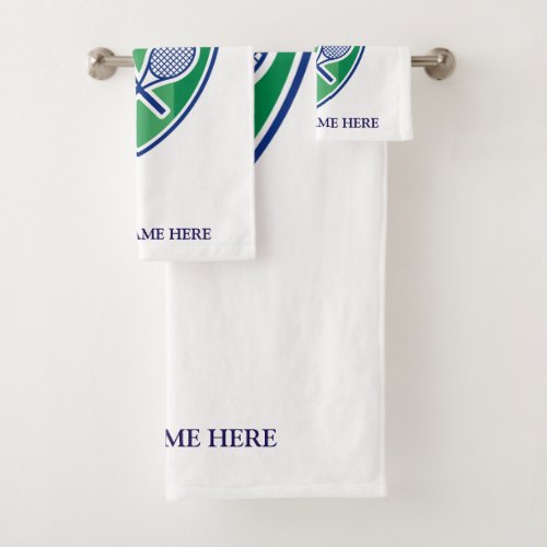 Elegant tennis logo towel set with custom name