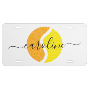 Elegant Tennis Player Coach Name Ball Sports Girls License Plate