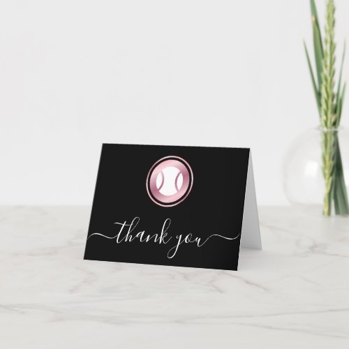 Elegant Tennis Rose Gold Ball Show Gratitude Coach Thank You Card