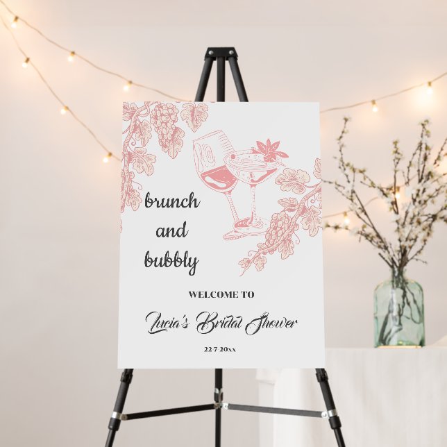 Elegant Tequila Pink Fun Bridal Shower Welcome Foam Board (In Situ (Stand))