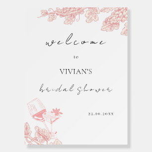 Elegant Tequila Pink Fun Bridal Shower Welcome Foam Board