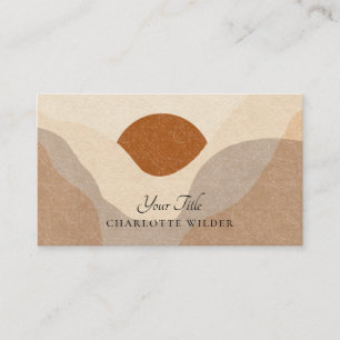 Elegant Terracotta Abstract Desert Business Card