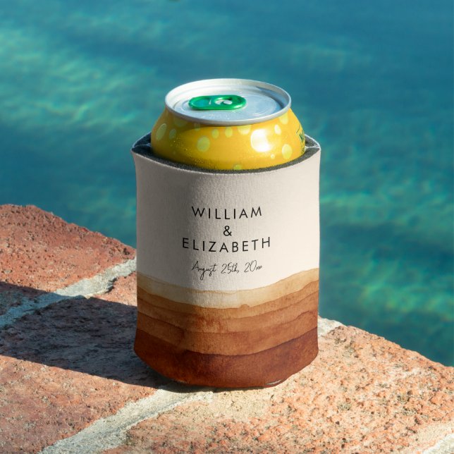 Elegant Terracotta Abstract Desert Personalized  Can Cooler (In Situ Pool)