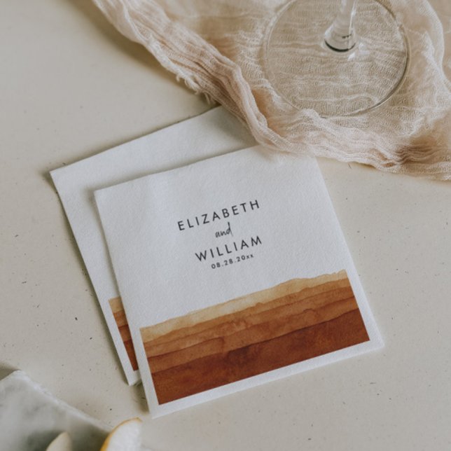 Elegant Terracotta Abstract Desert Wedding  Napkins (Creator Uploaded)