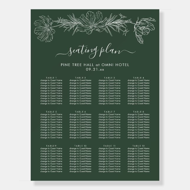 Elegant Terracotta and Green with Cosmos Flower Foam Board (Front)